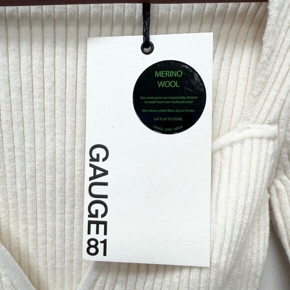 NWT Gauge81 White Wool Blend Mija Ribbed Mini‎ Dress Size Small $660 - Picture 13 of 13